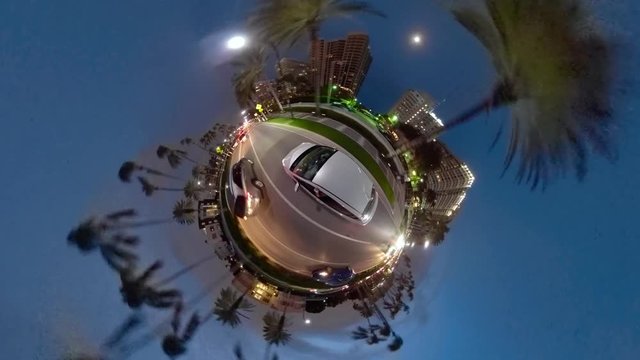Driving through Bal Harbour Miami Florida tiny planet 360 video