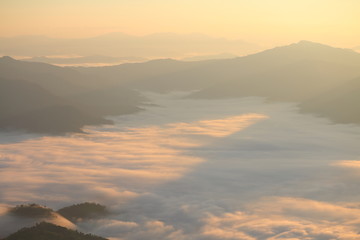 Fototapeta na wymiar fog in mountain