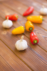 Cooking ingredients on a wooden table