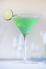 Green apple martini cocktail