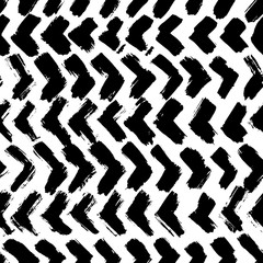 Ink abstract seamless pattern. Background with artistic strokes in black and white sketchy style. Design element for backdrops and textile