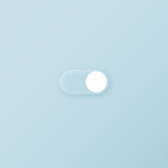 Transparent minimalistic simple clean vector on/off toggle switch button template