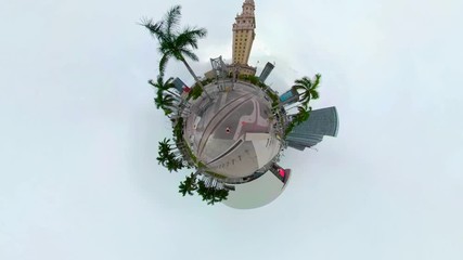 Miniature Planet motion video Downtown Miami Freedom Tower