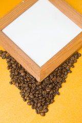 Coffee on yellow background