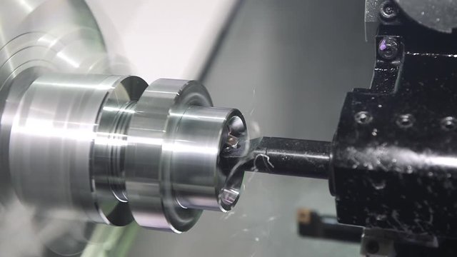cutting tool counterboring a hole at metal working