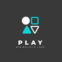 Minimalist vector logo for gamer resource or site. Stylized joystick buttons © Ahapen