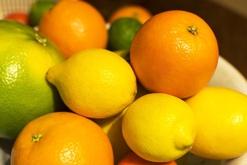 lot of citrus in a home setting, with natural light