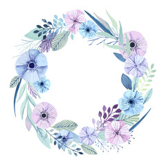 Vector watercolor flowers.