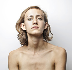 Beautiful woman looking serious