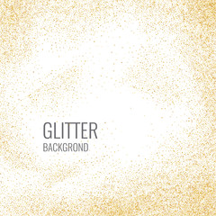 Bright poster with an explosion or a cloud of glittery particles on a white background.