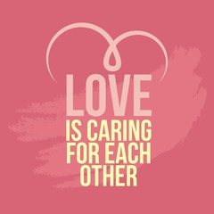 Love is Caring for Each Other Vector Template Design