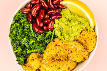 Hawaiian Style Chicken And Vegetable Poke Bowl