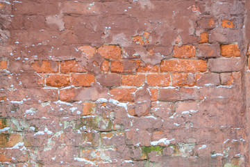 Destroyed Concrete and Brick wall background