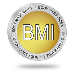 BMI - Body Mass Index Button - 3D illustration