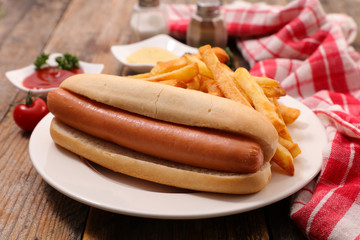 hot dog and french fries
