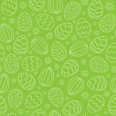 Easter eggs background seamless pattern green