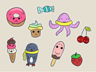 Set of fashion patches