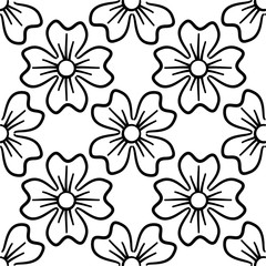 Fototapeta na wymiar Seamless pattern with flowers. With a black clover on a white background. Vector illustration.