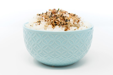 white rice with sesame isolated on background