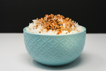 white rice with sesame isolated on background