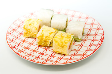 Japanese food Sushi Roll Maki of Salmon and avocado