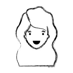 beautiful woman head avatar character vector illustration design