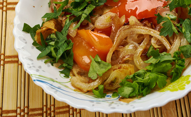 Tajik dish with pita bread