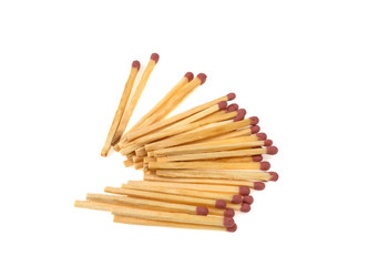 wooden match isolated on white background