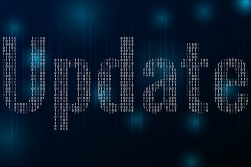 Fototapeta premium System software update and upgrade concept. Update banner template on dark background.