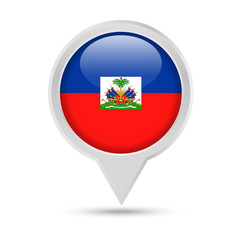 Obraz premium Haiti Flag Round Pin Vector Icon