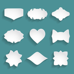 set of white paper frames