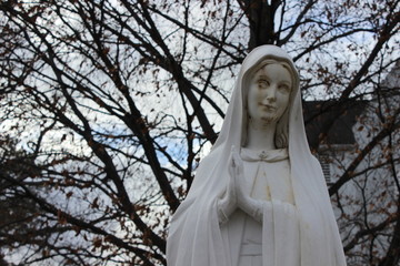 Stone Marble Virgin Mary Statue