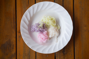 Colorful of Thai vermicelli rice noodles