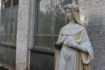 Stone Marble Virgin Mary Statue