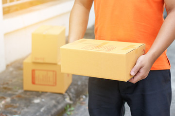 Fototapeta na wymiar delivery man with parcel