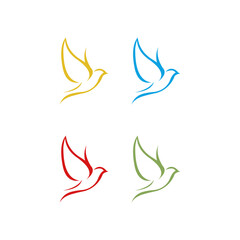 Bird vector logo abstract graphic out line and modern