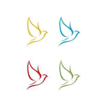 Bird vector logo abstract graphic out line and modern