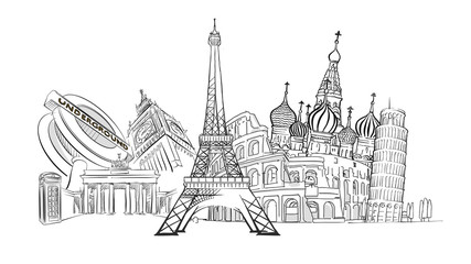 Fototapeta premium Travel to Europe Landmarks