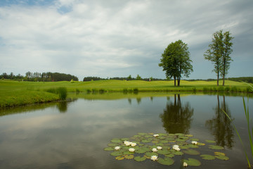 lush fairway in the foreground contrast in the distance at a gol © sarymsakov.com