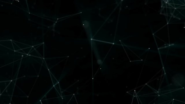 slowly moving particles with turquoise rays of light. computer graphics