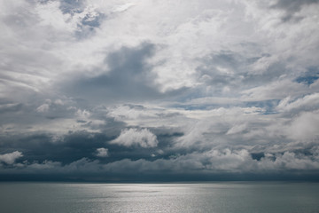 cloudy sky above calm ocean, Krabi, Thailand