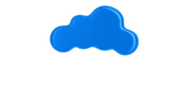cloud and drop on white background. Isolated 3D render