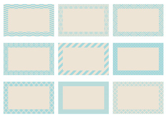 Label Retro Pattern Beige/Blue