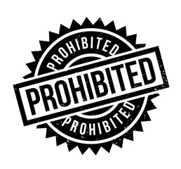 Prohibited rubber stamp. Grunge design with dust scratches. Effects can be easily removed for a clean, crisp look. Color is easily changed.