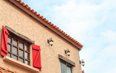 lamp light on the wall house. vintage style