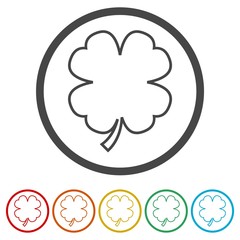 Simple Clover with four leaves, 6 Colors Included
