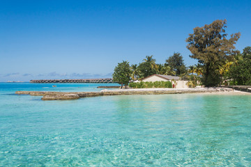 Beautiful beach landscape at Maldives.