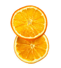 dried oranges isolated on white