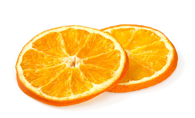 dried oranges isolated on white