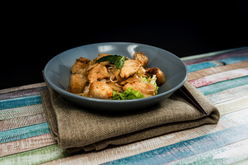 Tasty Vietnamese food Bo bun rice vermicelli